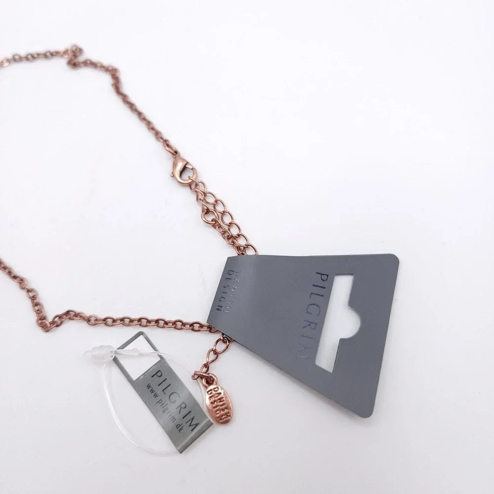 Pilgrim Swarovski Heart Necklace NWT Rose Gold - Picture 5 of 8